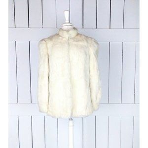 Vintage rabbit fur jacket genuine fur coat